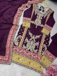 DESIGNER CHINON SILK EMBROIDERY CODING WORK TOP BOTTOM WITH DUPATTA WHOLESALE PRICE ETHNIC GARMENT (1)