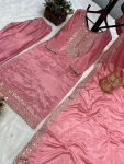 DESIGNER CHINON SILK EMBROIDERY SEQUENCE THREAD WORK TOP BOTTOM WITH DUPATTA PARTY WEAR WHOLESALE PRICE ETHNIC GARMENT (3)