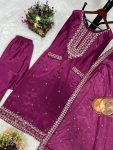 DESIGNER CHINON SILK EMBROIDERY SEQUENCE THREAD WORK TOP BOTTOM WITH DUPATTA PARTY WEAR WHOLESALE PRICE ETHNIC GARMENT1 (3)