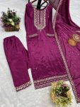 DESIGNER CHINON SILK EMBROIDERY SEQUENCE THREAD WORK TOP BOTTOM WITH DUPATTA PARTY WEAR WHOLESALE PRICE ETHNIC GARMENT1 (3)