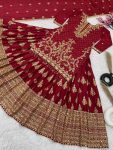 DESIGNER CHINON SILK EMBROIDERY SEQUENCE WORK TOP LEHENGA CHOLI WITH DUPATTA WEDDING WEAR WHOLESALE PRICE ETHNIC GARMENT (8)