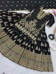 DESIGNER CHINON SILK EMBROIDERY SEQUENCE WORK TOP LEHENGA CHOLI WITH DUPATTA WEDDING WEAR WHOLESALE PRICE ETHNIC GARMENT (5)