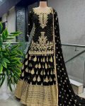 DESIGNER CHINON SILK EMBROIDERY SEQUENCE WORK TOP LEHENGA CHOLI WITH DUPATTA WEDDING WEAR WHOLESALE PRICE ETHNIC GARMENT (5)