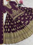 DESIGNER CHINON SILK EMBROIDERY SEQUENCE WORK TOP LEHENGA CHOLI WITH DUPATTA WEDDING WEAR WHOLESALE PRICE ETHNIC GARMENT (2)