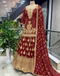 DESIGNER CHINON SILK EMBROIDERY SEQUENCE WORK TOP LEHENGA CHOLI WITH DUPATTA WEDDING WEAR WHOLESALE PRICE ETHNIC GARMENT (8)