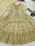 DESIGNER CHINON SILK EMBROIDERY SEQUENCE WORK TOP LEHENGA WITH DUPATTA PARTY WEAR WHOLESALE PRICE ETHNIC GARMENT (2)