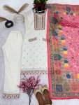 DESIGNER CHINON THREAD EMBROIDERY SEQUENCE WORK TOP PANT WITH DUPATTA FESTIVAL WEAR WHOLESALE PRICE ETHNIC GARMENT (6)