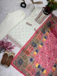 DESIGNER CHINON THREAD EMBROIDERY SEQUENCE WORK TOP PANT WITH DUPATTA FESTIVAL WEAR WHOLESALE PRICE ETHNIC GARMENT (6)