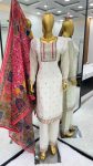 DESIGNER CHINON THREAD EMBROIDERY SEQUENCE WORK TOP PANT WITH DUPATTA FESTIVAL WEAR WHOLESALE PRICE ETHNIC GARMENT (6)