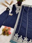 DESIGNER CINON EMBROIDERY SEQUENCE WORK TOP BOTTOM WITH DUPATTA PARTY WEAR WHOLESALE PRICE ETHNIC GARMENT (4)