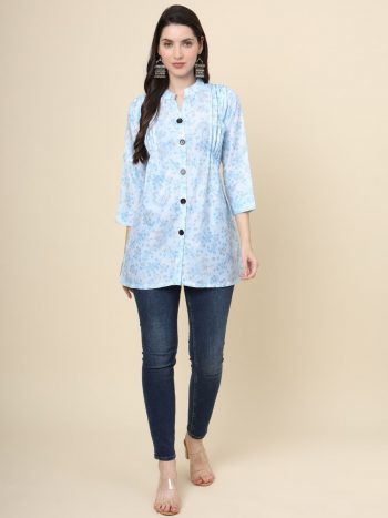 DESIGNER COTTON DIGITAL PRINT ONLY TOP SKY