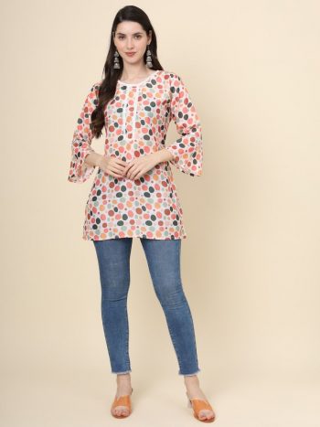 PARTY WEAR  COTTON DIGITAL PRINT ONLY TOP  MULTI