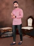 DESIGNER COTTON MIX FABRIC PLAIN SHORT MENS KURTA FESTIVAL WEAR WHOLESALE PRICE ETHNIC GARMENT (2)