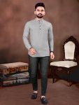 DESIGNER COTTON MIX FABRIC PLAIN SHORT MENS KURTA FESTIVAL WEAR WHOLESALE PRICE ETHNIC GARMENT (3)