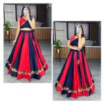 DESIGNER COTTON PLAIN WITH THREAD WORK ON BORDER LEHENGA CHOLI FESTIVAL WEAR WHOLESALE PRICE ETHNICGARMENT (4)