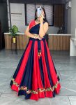 DESIGNER COTTON PLAIN WITH THREAD WORK ON BORDER LEHENGA CHOLI FESTIVAL WEAR WHOLESALE PRICE ETHNICGARMENT (4)