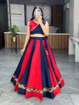 DESIGNER COTTON PLAIN WITH THREAD WORK ON BORDER LEHENGA CHOLI FESTIVAL WEAR WHOLESALE PRICE ETHNICGARMENT (4)