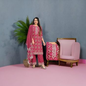 FORMAL WEAR  COTTON PRINT TOP BOTTOM WITH DUPATTA PINK