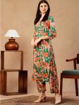 DESIGNER COTTON PRINT WORK KURTI WITH PANT CASUAL WEAR WHOLESALE PRICE ETHNIC GARMENT (5)