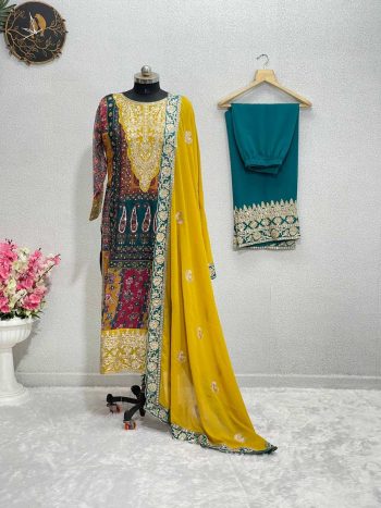 DESIGNER SEQUENCE WORK TOP PALAZZO WITH DUPATTA RAMA