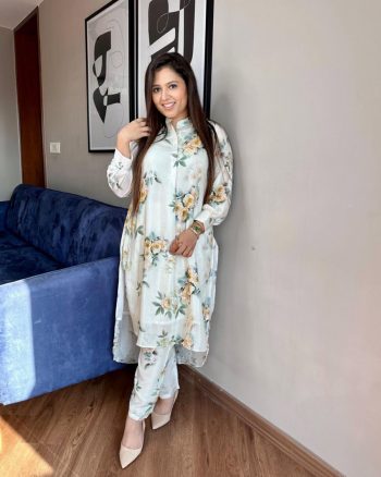 DAILY WEAR DIGITAL PRINT WORK TOP BOTTOM WITH DUPATTA WHITE