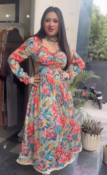 DESIGNER GEORGETTE DIGITAL PRINTED GOWN BOTTOM WITH DUPATTA MULTI