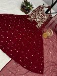 DESIGNER GEORGETTE EMBROIDERY SEQUENCE WORK GOWN WITH DUPATTA FESTIVAL WEAR WHOLESALE PRICE ETHNIC GARMENT (8)