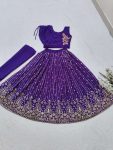 DESIGNER GEORGETTE EMBROIDERY SEQUENCE WORK KIDS TOP LEHENGA WITH DUPATTA BELT WEDDING WEAR WHOLESALE PRICE ETHNIC GARMENT (22)