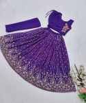 DESIGNER GEORGETTE EMBROIDERY SEQUENCE WORK KIDS TOP LEHENGA WITH DUPATTA BELT WEDDING WEAR WHOLESALE PRICE ETHNIC GARMENT (22)