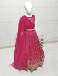 DESIGNER GEORGETTE EMBROIDERY SEQUENCE WORK KIDS TOP LEHENGA WITH DUPATTA BELT WEDDING WEAR WHOLESALE PRICE ETHNIC GARMENT (23)