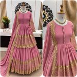 DESIGNER GEORGETTE EMBROIDERY SEQUENCE WORK TOP LEHENGA CHOLI WITH DUPATTA PARTY WEAR WHOLESALE PRICE ETHNIC GARMENT (3)