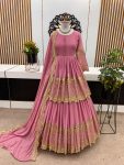 DESIGNER GEORGETTE EMBROIDERY SEQUENCE WORK TOP LEHENGA CHOLI WITH DUPATTA PARTY WEAR WHOLESALE PRICE ETHNIC GARMENT (3)