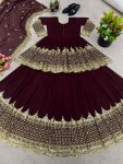 DESIGNER GEORGETTE EMBROIDERY SEQUENCE WORK TOP LEHENGA WITH DUPATTA WEDDING WEAR WHOLESALE PRICE ETHNIC GARMENT (2)