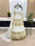 DESIGNER GEORGETTE EMBROIDERY SEQUENCE WORK TOP LEHENGA WITH DUPATTA WEDDING WEAR WHOLESALE PRICE ETHNIC GARMENT (8)