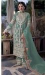 DESIGNER GEORGETTE EMBROIDERY SEQUENCE WORK TOP PALAZZO WITH DUPATTA PARTY WEAR WHOLESALE PRICE ETHNIC GARMENT (1)