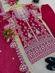 DESIGNER GEORGETTE EMBROIDERY SEQUENCE WORK TOP PALAZZO WITH DUPATTA PARTY WEAR WHOLESALE PRICE ETHNIC GARMENT (7)