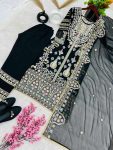 DESIGNER GEORGETTE EMBROIDERY SEQUENCE WORK TOP PALAZZO WITH DUPATTA PARTY WEAR WHOLESALE PRICE ETHNIC GARMENT (4)