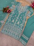 DESIGNER GEORGETTE EMBROIDERY SEQUENCE WORK TOP PALAZZO WITH DUPATTA PARTY WEAR WHOLESALE PRICE ETHNIC GARMENT (1)