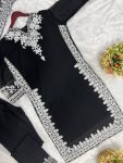 DESIGNER GEORGETTE EMBROIDERY THRED WORK TOP PANT WITH DUPATTA PARTY WEAR WHOLESALE PRICE ETHNIC GARMENT (19)