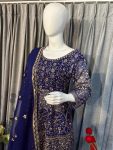 DESIGNER GEORGETTE EMBROIDERY WORK TOP BOTTOM WITH DUPATTA FESTIVAL WEAR WHOLESALE PRICE ETHNIC GARMENT (2)