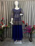 DESIGNER GEORGETTE EMBROIDERY WORK TOP BOTTOM WITH DUPATTA FESTIVAL WEAR WHOLESALE PRICE ETHNIC GARMENT (2)