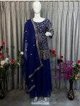 DESIGNER GEORGETTE EMBROIDERY WORK TOP BOTTOM WITH DUPATTA FESTIVAL WEAR WHOLESALE PRICE ETHNIC GARMENT (2)