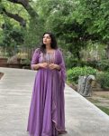 DESIGNER GEORGETTE EMVBROIDERY WORK GOWN WITH DUPATTA PURPLE