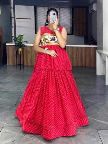 DESIGNER GEORGETTE PRINTED WORK TOP WITH LEHENGA  RANI