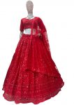 DESIGNER GEORGETTE SEQUENCE EMBROIDERY WORK LEHENGA CHOLI WITH DUPATTA FESTIVAL WEAR WHOLESALE PRICE ETHNIC GARMENT (4)