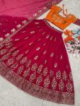 DESIGNER GEORGETTE SEQUENCE EMBROIDERY WORK LEHENGA CHOLI WITH DUPATTA PARTY WEAR WHOLESALE PRICE ETHNIC GARMENT (4)