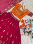 DESIGNER GEORGETTE SEQUENCE EMBROIDERY WORK LEHENGA CHOLI WITH DUPATTA PARTY WEAR WHOLESALE PRICE ETHNIC GARMENT (4)