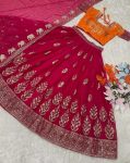 DESIGNER GEORGETTE SEQUENCE EMBROIDERY WORK LEHENGA CHOLI WITH DUPATTA PARTY WEAR WHOLESALE PRICE ETHNIC GARMENT (4)