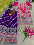 DESIGNER GEORGETTE SEQUENCE EMBROIDERY WORK TOP PANT WITH DUPATTA PARTY WEAR WHOLESALE PRICE ETHNIC GARMENT (1)