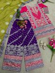 DESIGNER GEORGETTE SEQUENCE EMBROIDERY WORK TOP PANT WITH DUPATTA PARTY WEAR WHOLESALE PRICE ETHNIC GARMENT (1)